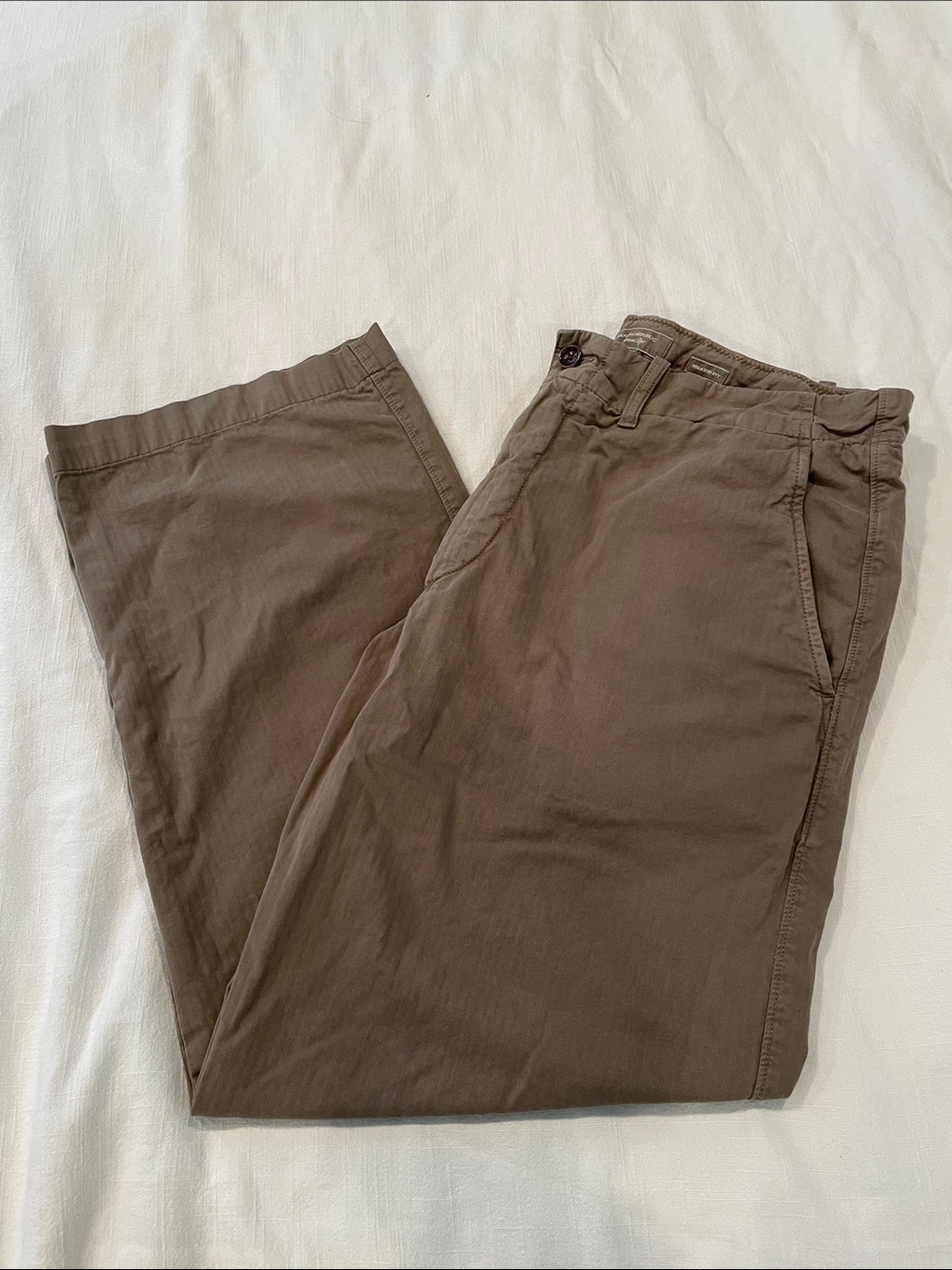Banana Republic 35x34 Men's Brown Wide-Leg Chinos